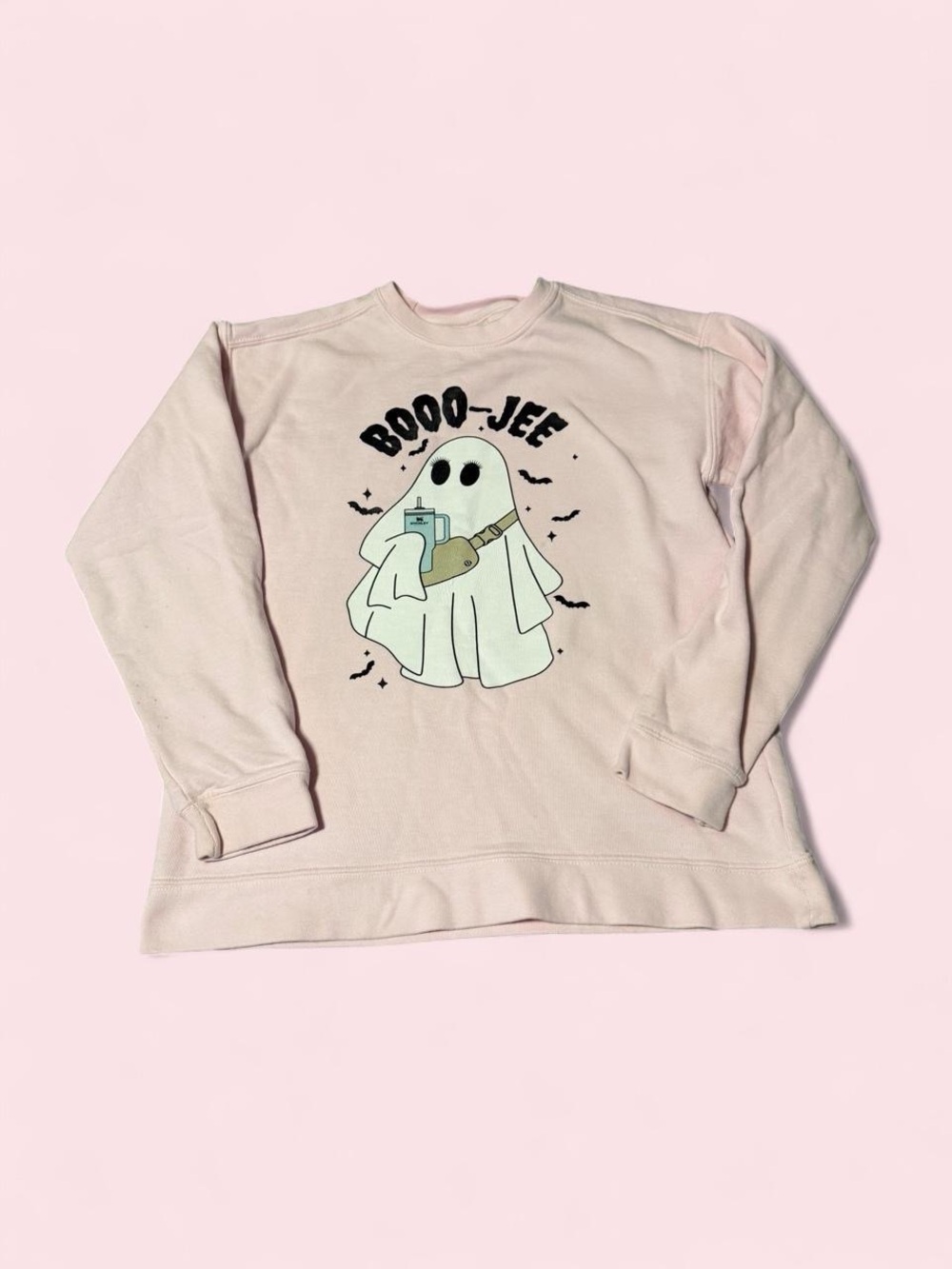 Comfort Colors Light Pink Ghost Graphic Crewneck Sweatshirt
